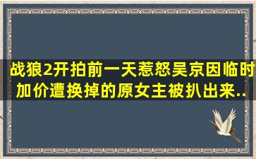 《战狼2》开拍前一天惹怒吴京,因临时加价遭换掉的原女主被扒出来...