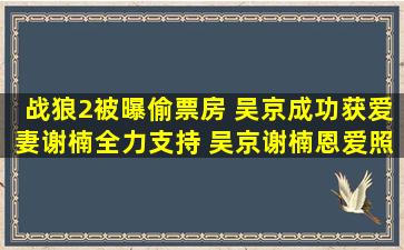 《战狼2》被曝偷票房 吴京成功获爱妻谢楠全力支持 吴京谢楠恩爱照...