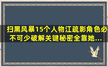 《扫黑风暴》15个人物,江疏影角色必不可少,破解关键秘密全靠她...