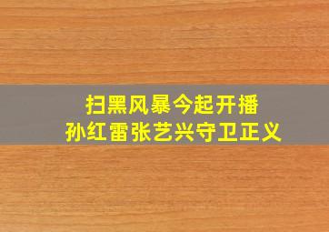 《扫黑风暴》今起开播 孙红雷张艺兴守卫正义