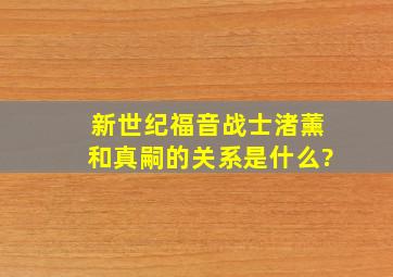 《新世纪福音战士》渚薰和真嗣的关系是什么?