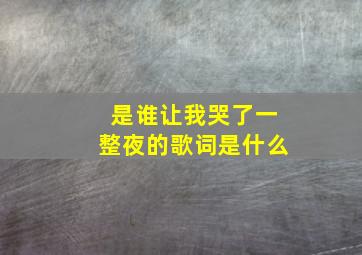 《是谁让我哭了一整夜》的歌词是什么