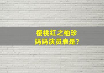 《樱桃红之袖珍妈妈》演员表是?