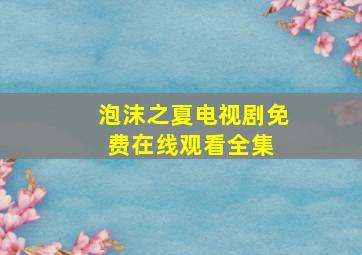 《泡沫之夏》电视剧免费在线观看全集 