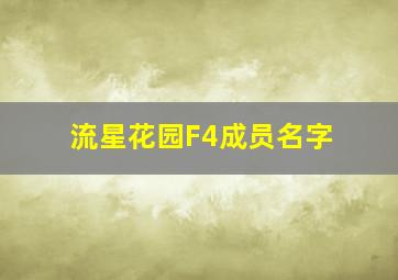 《流星花园》F4成员名字