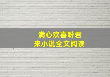 《满心欢喜盼君来》小说全文阅读