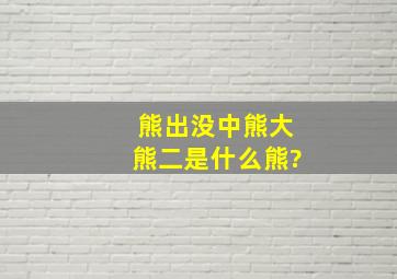 《熊出没》中熊大,熊二是什么熊?