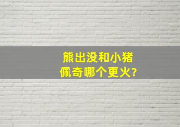 《熊出没》和《小猪佩奇》哪个更火?