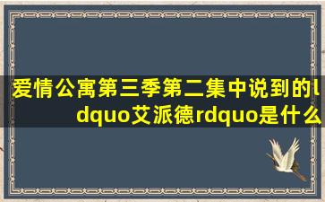 《爱情公寓第三季》第二集中说到的“艾派德”是什么意思?