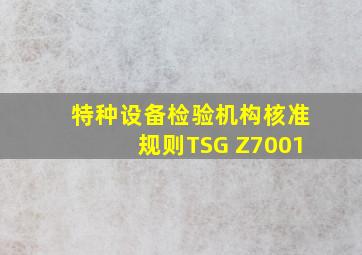 《特种设备检验机构核准规则》(TSG Z7001