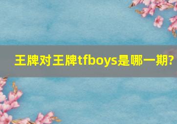 《王牌对王牌》tfboys是哪一期?