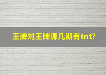 《王牌对王牌》哪几期有tnt?