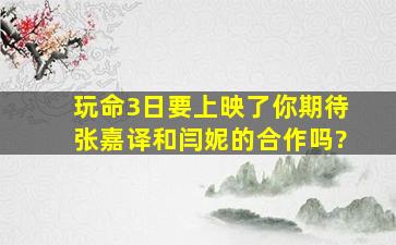 《玩命3日》要上映了,你期待张嘉译和闫妮的合作吗?