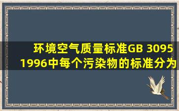 《环境空气质量标准》(GB 30951996)中,每个污染物的标准分为三级。...