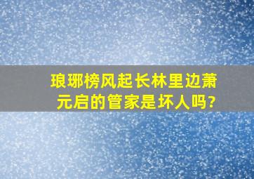 《琅琊榜风起长林》里边萧元启的管家是坏人吗?