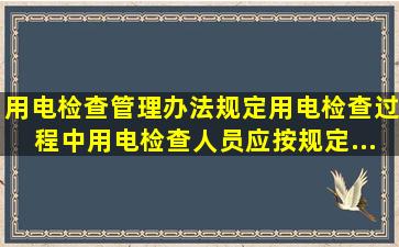 《用电检查管理办法》规定,用电检查过程中,用电检查人员应按规定...