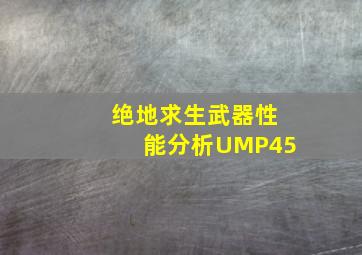 《绝地求生》武器性能分析UMP45