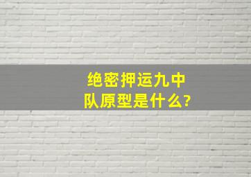 《绝密押运》九中队原型是什么?