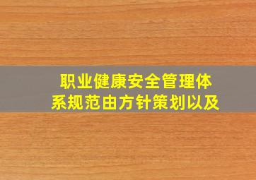 《职业健康安全管理体系规范》由方针、策划以及