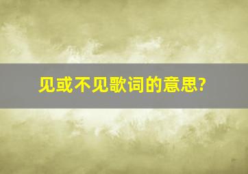 《见或不见》歌词的意思?