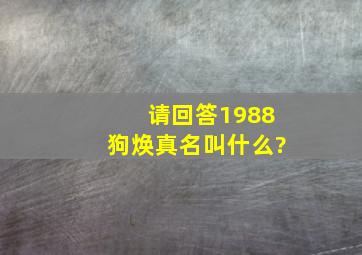 《请回答1988》狗焕真名叫什么?