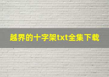 《越界的十字架》txt全集下载