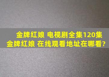 《金牌红娘 》电视剧全集(120集)金牌红娘 在线观看地址在哪看?