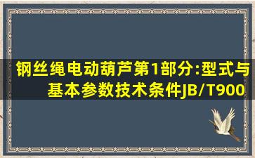 《钢丝绳电动葫芦第1部分:型式与基本参数、技术条件》(JB/T9008.1—...