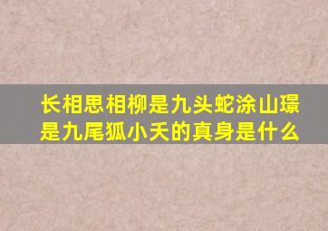 《长相思》相柳是九头蛇,涂山璟是九尾狐,小夭的真身是什么