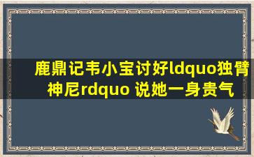 《鹿鼎记》韦小宝讨好“独臂神尼”, 说她一身贵气, 还说要把她侍候的...