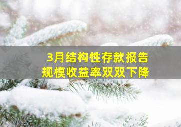 「3月结构性存款报告」规模、收益率双双下降