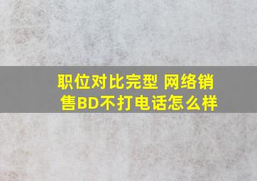 「职位对比」完型 网络销售BD(不打电话)怎么样 