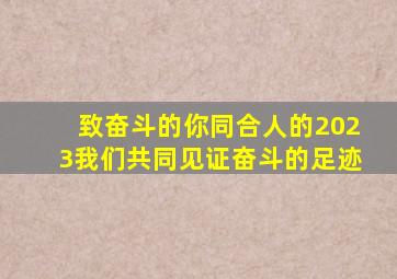 「致奋斗的你」同合人的2023我们共同见证奋斗的足迹