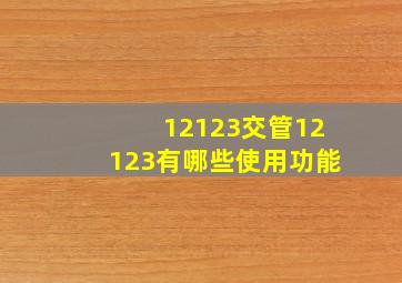 【12123】交管12123有哪些使用功能