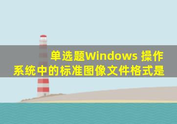 【单选题】Windows 操作系统中的标准图像文件格式是 ()