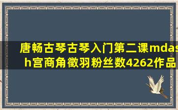 【唐畅古琴】古琴入门第二课—宫商角徵羽粉丝数4262作品数481