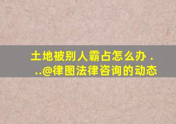 【土地被别人霸占怎么办】 ...@律图法律咨询的动态