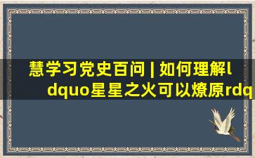 【慧学习】党史百问 | 如何理解“星星之火,可以燎原”