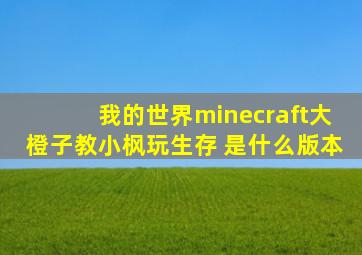 【我的世界minecraft】大橙子教小枫玩生存 是什么版本