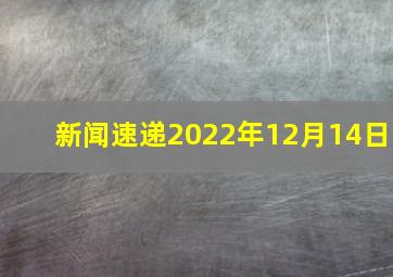 【新闻速递】2022年12月14日