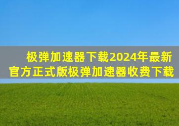 【极弹加速器下载】2024年最新官方正式版极弹加速器收费下载