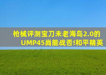 【枪械评测】宝刀未老,海岛2.0的UMP45尚能战否!和平精英