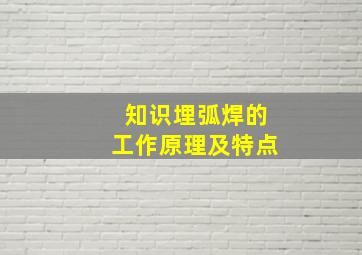 【知识】埋弧焊的工作原理及特点