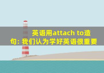 【英语】用attach to造句: 我们认为学好英语很重要