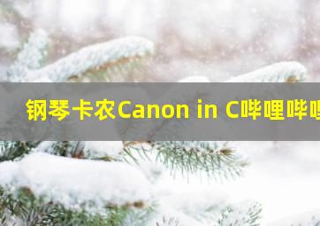 【钢琴】卡农(Canon in C)哔哩哔哩