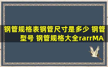 【钢管规格表】钢管尺寸是多少 钢管型号 钢管规格大全→MAIGOO知识