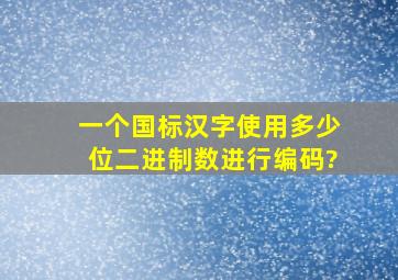 一个国标汉字使用多少位二进制数进行编码?