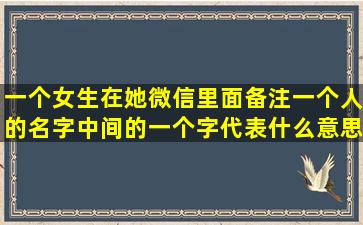 一个女生在她微信里面备注一个人的名字中间的一个字代表什么意思?