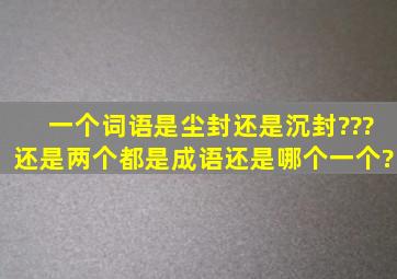 一个词语,,是尘封还是沉封???还是两个都是成语。。还是哪个一个?