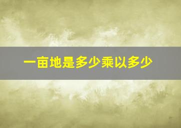 一亩地是多少乘以多少